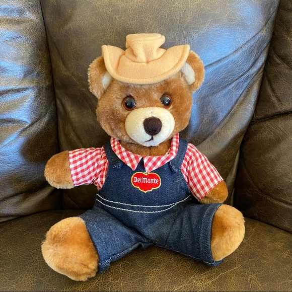Vintage Del Monte Country Yumkins Brawny Bear Advertising Plush Collectible 10" - Picture 1 of 9